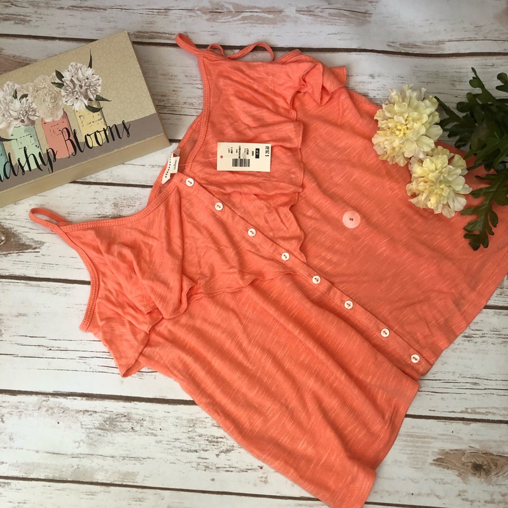 Aeropostale solid ruffle tank